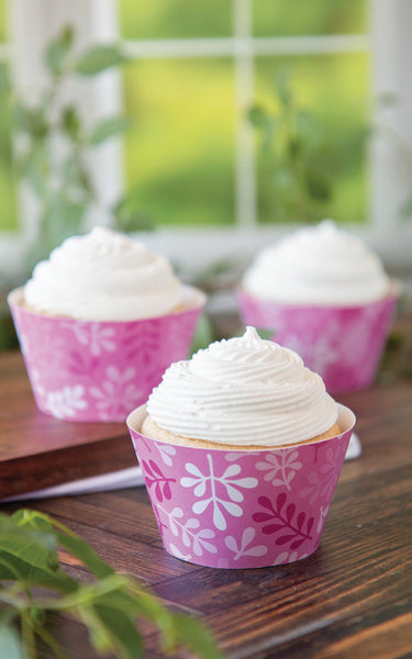 Pink Botanical Cupcake Wrapper - Greengate Images