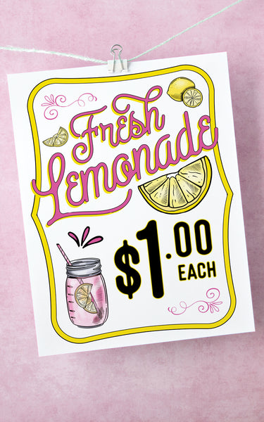 PINK Fresh Lemonade Sign - Greengate Images