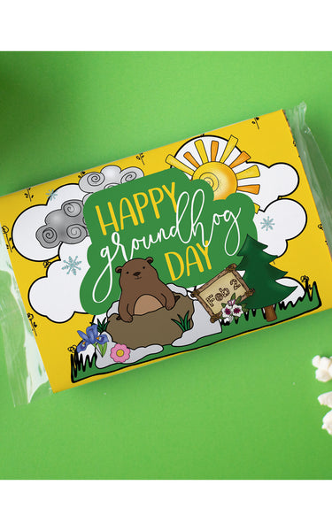 Groundhog Day Popcorn Wrapper - Greengate Images