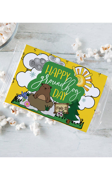 Groundhog Day Popcorn Wrapper - Greengate Images