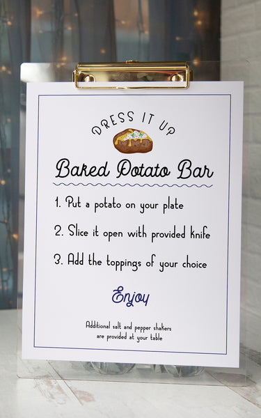 Baked Potato Bar Sign - Greengate Images