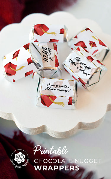 Red Cap Graduation Nugget Wrappers - Greengate Images