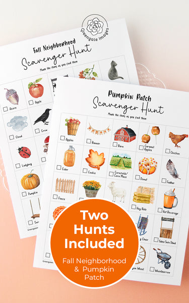 Fall and Pumpkin Patch Scavenger Hunt Set - Greengate Images