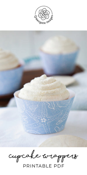 Beach Cupcake Wrapper - Shells and Starfish - Greengate Images