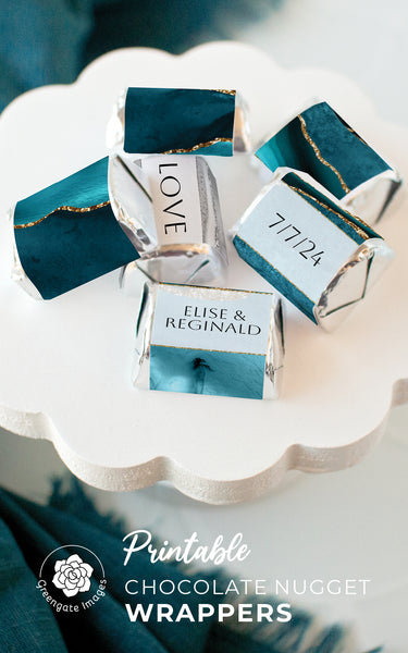 Teal Agate Nugget Wrappers - Greengate Images