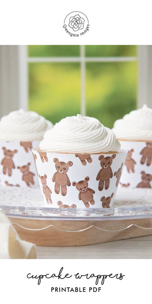 Teddy Bear Cupcake Wrapper - Greengate Images