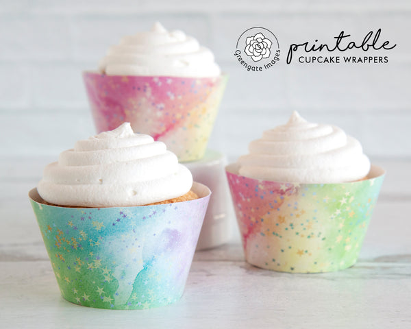 Pastel Rainbow Cupcake Wrapper - Greengate Images
