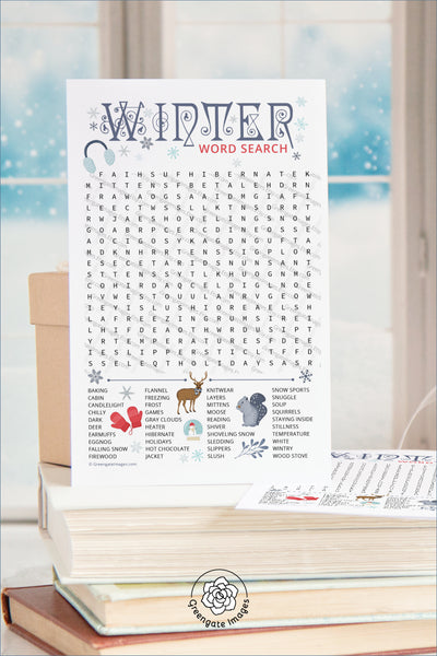 Winter Word Search II - Printable Digital Download by Greengate Images