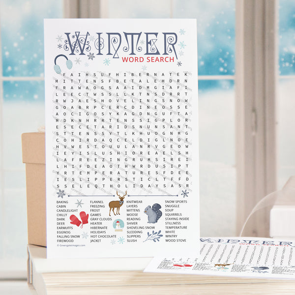 Winter Word Search II - Printable Digital Download by Greengate Images