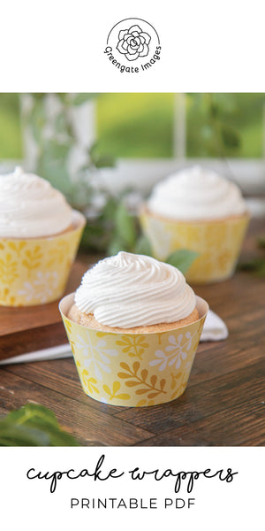 Yellow Botanical Cupcake Wrapper - Greengate Images