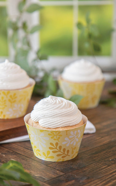 Yellow Botanical Cupcake Wrapper - Greengate Images