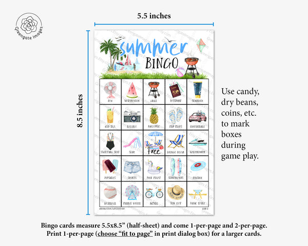 Summer Bingo - Color - Greengate Images