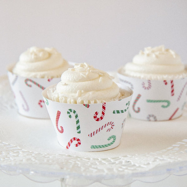 Candy Cane Cupcake Wrappers - Greengate Images