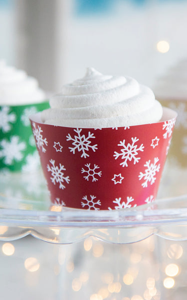Snowflake Christmas Cupcake Wrapper Trio - Greengate Images