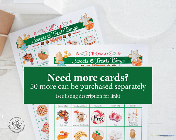 Christmas/Holiday Sweets & Treats Bingo - Greengate Images