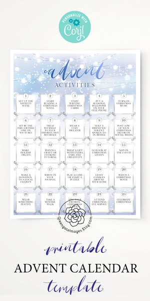 Advent Activities Calendar - Blue Winter - Greengate Images