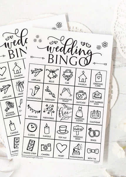Wedding Bingo - Black and White - Greengate Images