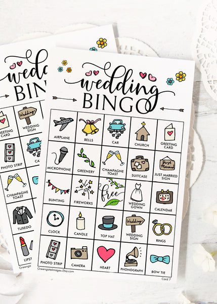 Wedding Bingo - Color Doodles - Greengate Images