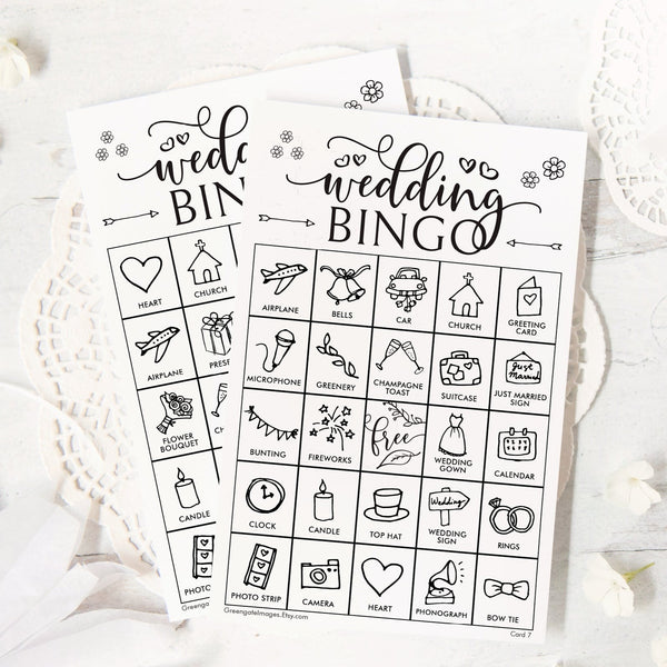 Wedding Bingo - Black and White - Greengate Images