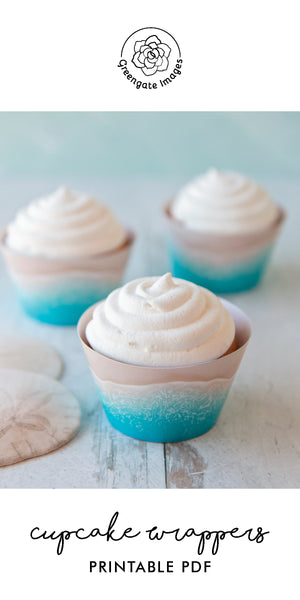 Turquoise Beach Cupcake Wrapper