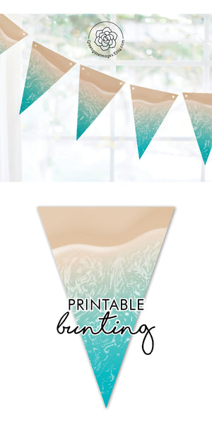 Turquoise Beach Shoreline Bunting - Greengate Images