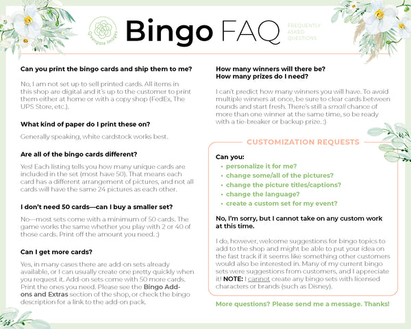 Baseball Bingo - Greengate Images