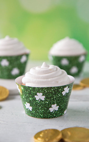 Shamrock Glitter Cupcake Wrapper - Greengate Images