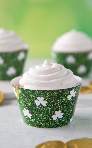 Shamrock Glitter Cupcake Wrapper - Greengate Images