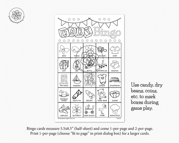 Baby Bingo - Black and White Doodles - Greengate Images