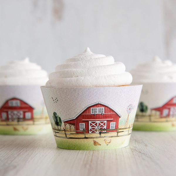 Farm Cupcake Wrappers - Barn Scene - Greengate Images