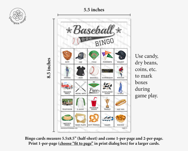Baseball Bingo - Greengate Images