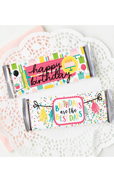 Happy Birthday Candy Bar Wrappers - Greengate Images