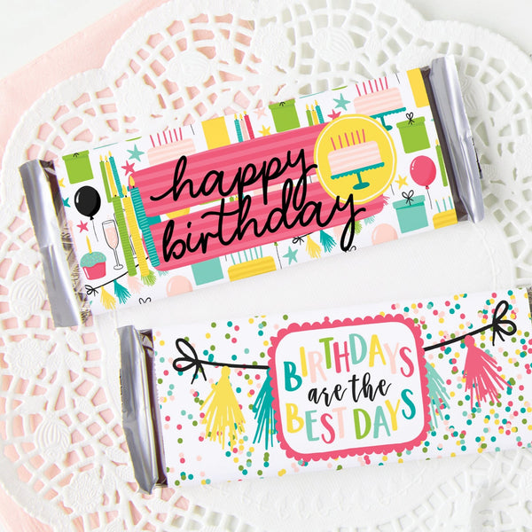 Happy Birthday Candy Bar Wrappers - Greengate Images
