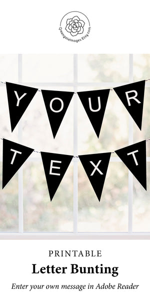 Black Letter Banner Bunting Download - Greengate Images