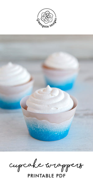 Blue Beach Cupcake Wrapper - Greengate Images