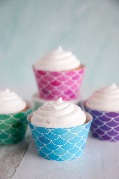 Mermaid Scales Cupcake Wrappers - Bold Colors - Greengate Images