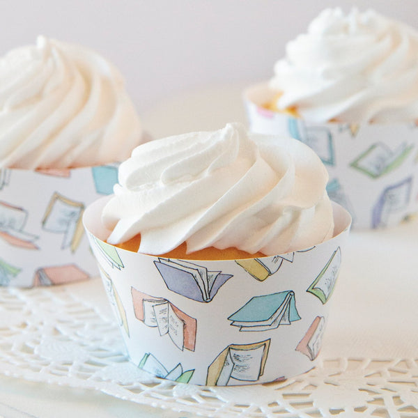 Flying Pastel Books Cupcake Wrapper - Greengate Images
