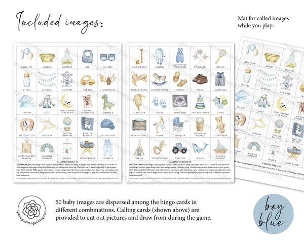 Baby Shower Bingo - Personalization, Boy/Blue - Greengate Images