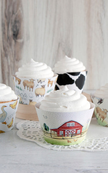 Farm Bundle Cupcake Wrappers - 5 styles - Greengate Images