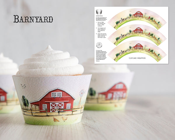 Farm Bundle Cupcake Wrappers - 5 styles - Greengate Images