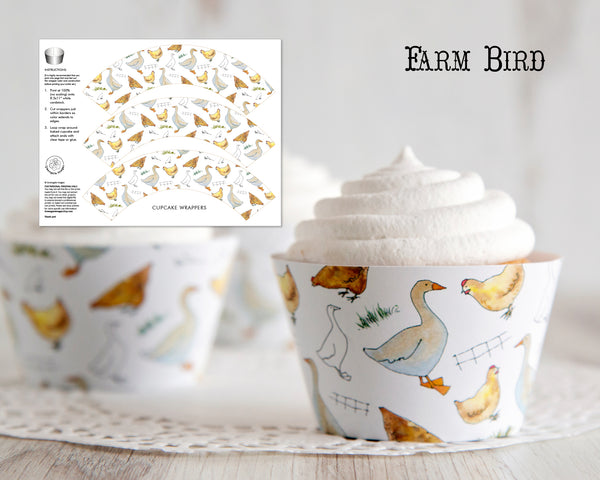 Farm Bundle Cupcake Wrappers - 5 styles - Greengate Images