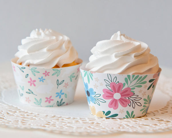 Easter Cupcake Wrappers - Floral Bunny - Greengate Images