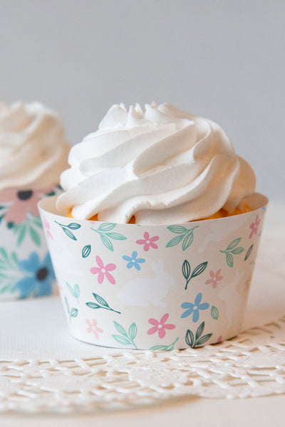 Easter Cupcake Wrappers - Floral Bunny - Greengate Images
