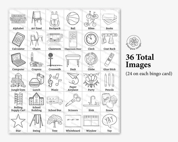 100th Day of School Bingo - Black and White - Greengate Images