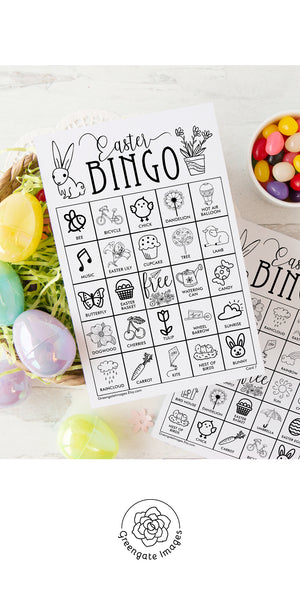 Easter Bingo - Black and White - Greengate Images