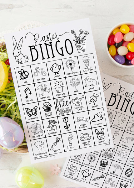 Easter Bingo - Black and White - Greengate Images