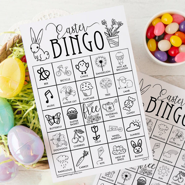 Easter Bingo - Black and White - Greengate Images