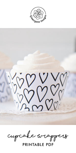 Stars Cupcake Wrapper - Black and White - Greengate Images