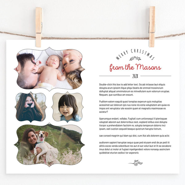 Christmas Letter Template - Simple Handdrawn - Greengate Images