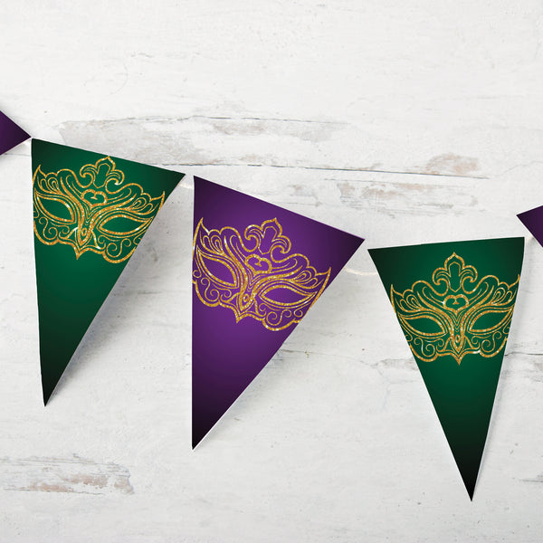 Masquerade Bunting Duo - Gold, Green, Purple - Greengate Images